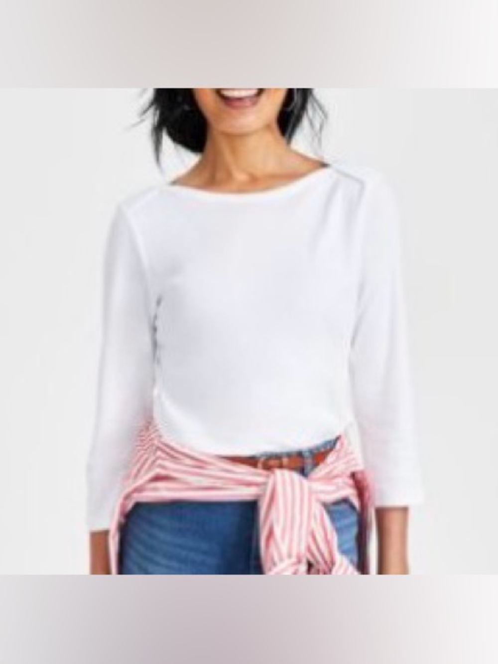 Style & Co White Long Sleeve Tee